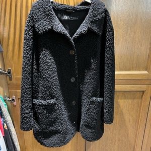 ZARA black sherpa jacket